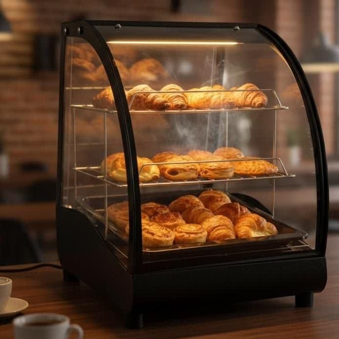 گرمکن تک سینی در محیط کاری پیراشکی فروشی