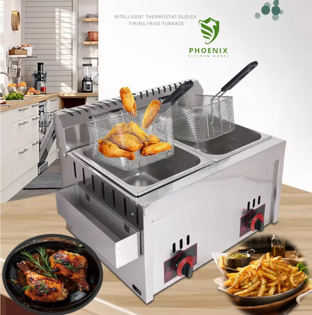 سرخ‌کن دو لگنه گازی مناسب فست‌فود