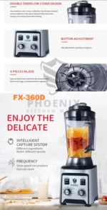 بلندر صنعتی فونیکس مدل FX-360D | توان 2200 وات | ظرفیت 5 لیتر - Image 3