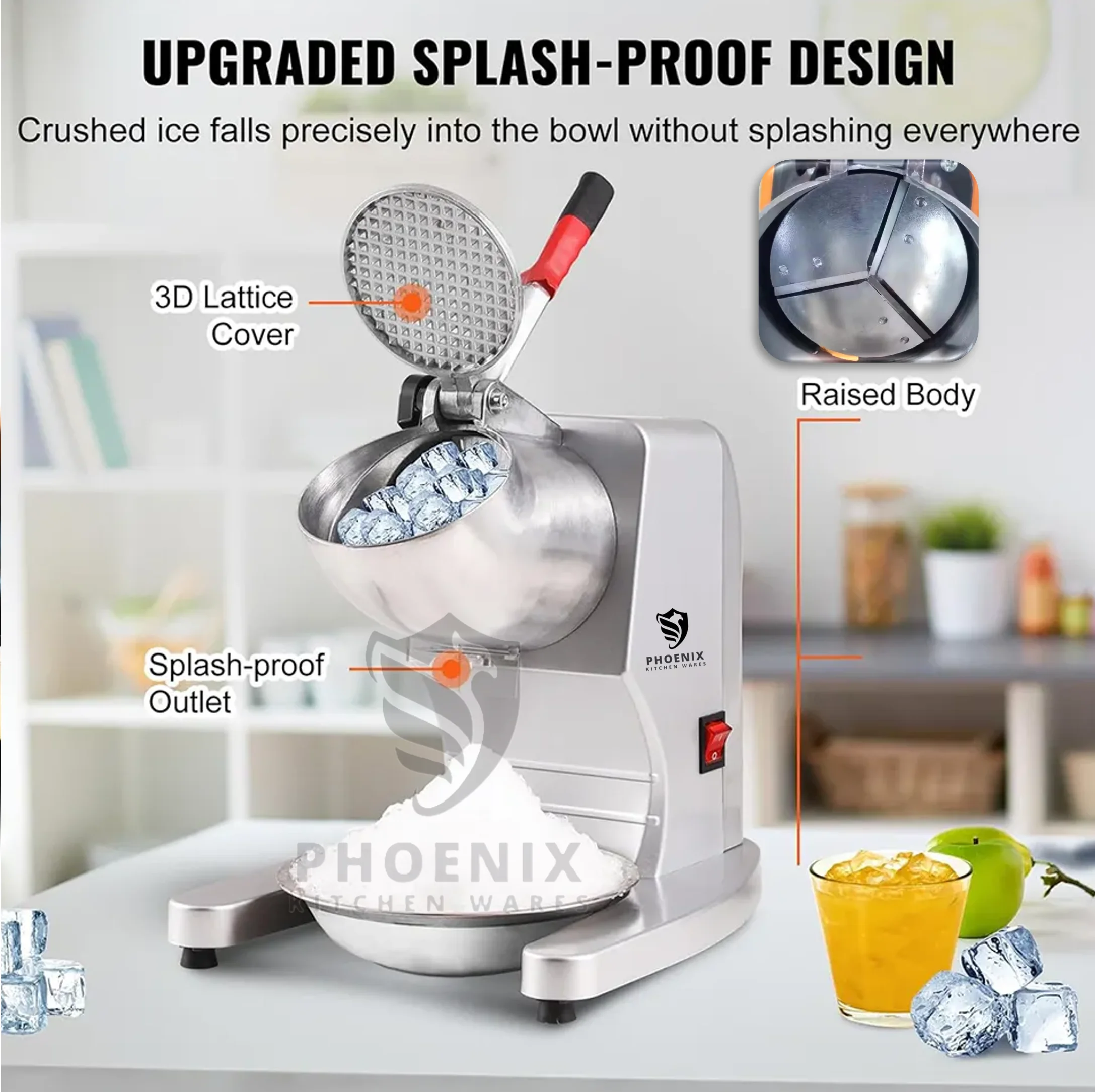 خرد کن یخ استیل سه تیغه