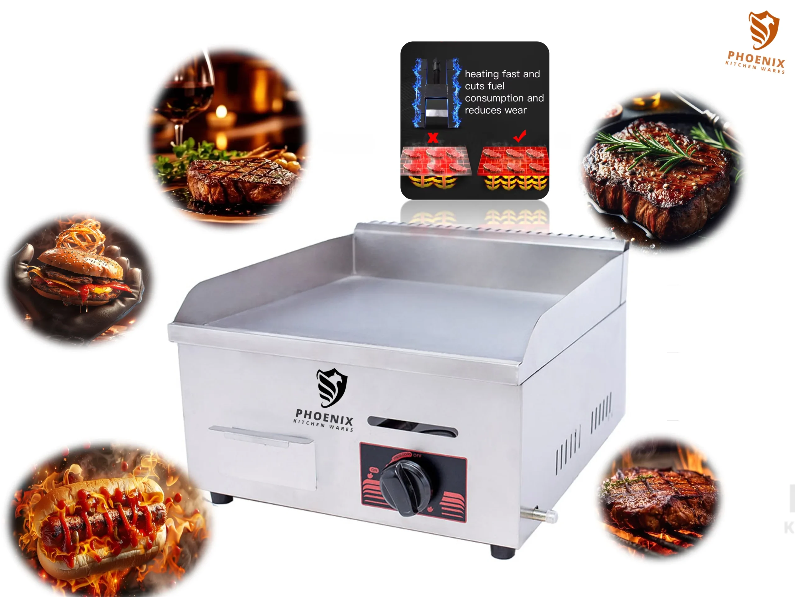 گریل گازی صفحه صاف استیکی